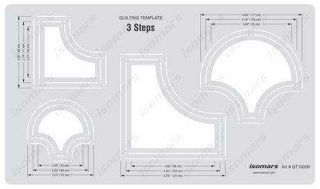Isomars Quilting Template 3 Steps for Quilt Top Stitching Designs