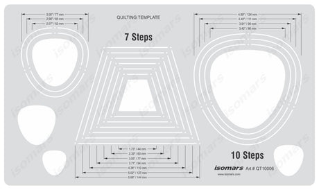 Isomars Quilting Template 7/10 Steps for Multi Size Stitching Patterns