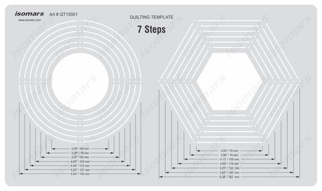 Isomars Quilting Template 7 Steps for Circle and Hexagon Patchwork Shapes