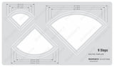Isomars Quilting Template 9 Steps for Curved Quilt Top Stitching Patterns