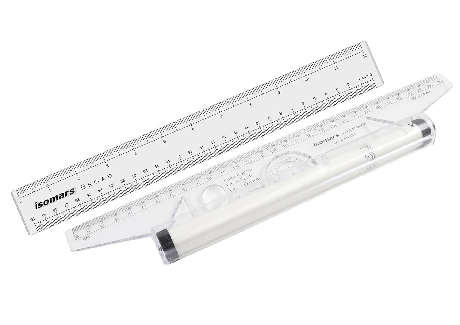 Isomars Rolling Ruler with 12 Inch Scale Multifunction Drafting Tool
