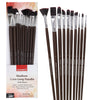 Isomars Studium Extra Long Handle Artist Paint Brush Set Of 10 For Acrylic And Oil Painting