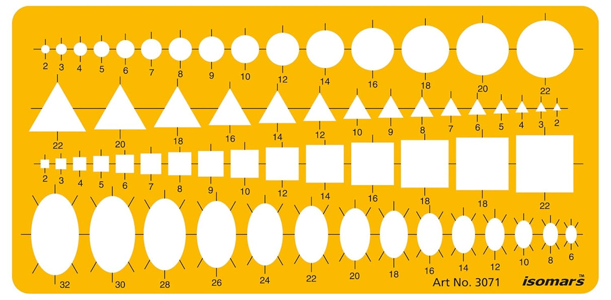 Isomars Technical Drawing Ruler Combo for Parallel Lines Angles Circles and Squares