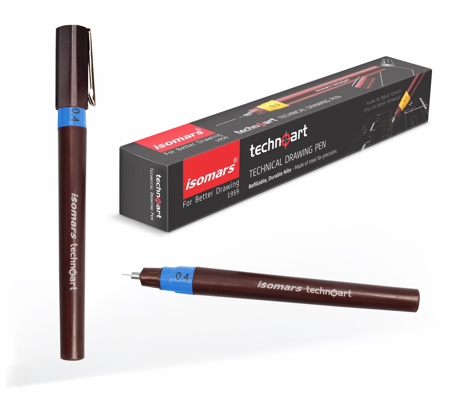 Isomars Technoart Technical Drawing Pen 0.4mm for Ultra Fine Drafting Detail