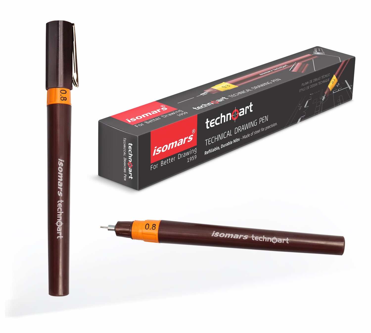 Isomars Technoart Technical Drawing Pen 0.8mm for Architecture and Drafting