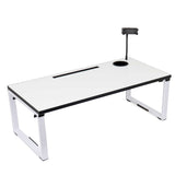 Isomars Bed Desk/Floor Desk with Mobile Holder 76cm x 35.5cm (30" x 14") Laptop Study Table for Work from Home, Online Classes, Card Games and Kid's Activities (White)