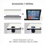 Isomars Bed Desk/Floor Desk with Mobile Holder 76cm x 35.5cm (30" x 14") Laptop Study Table for Work from Home, Online Classes, Card Games and Kid's Activities (White)
