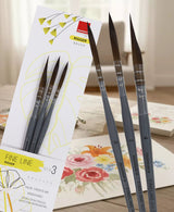 Precision Rigger Paint Brushes With Grey Wooden Handles For Artistic Detailing