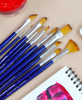 Long Handle Professional Artist Brush Set for Blending Detailing Texture and Broad Coverage