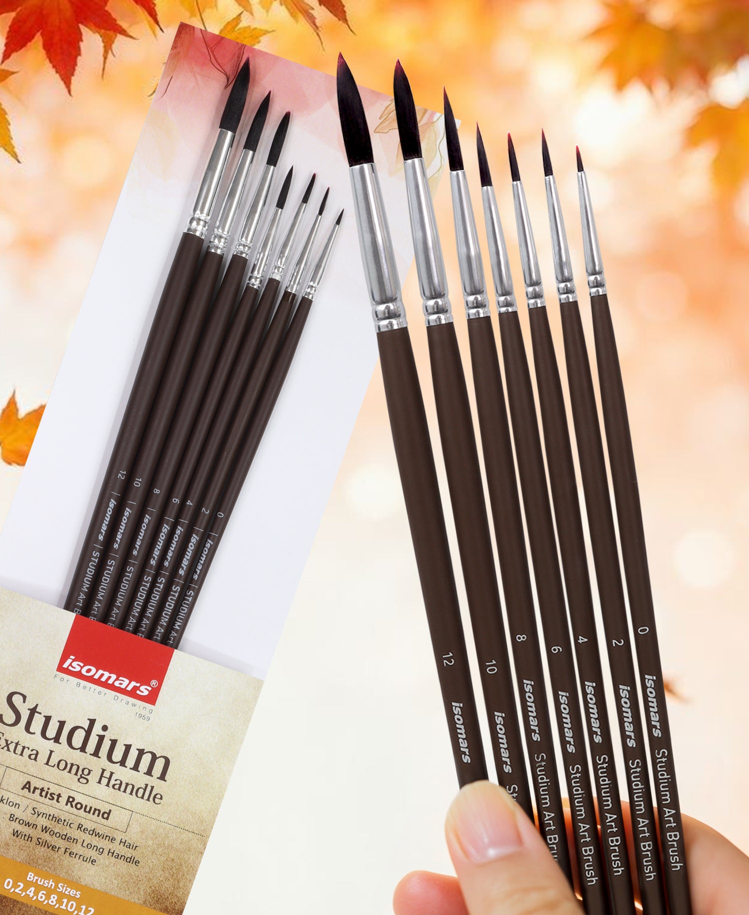 Long Wooden Handle Artist Brush Set For Detailing Blending And Fine Line Painting