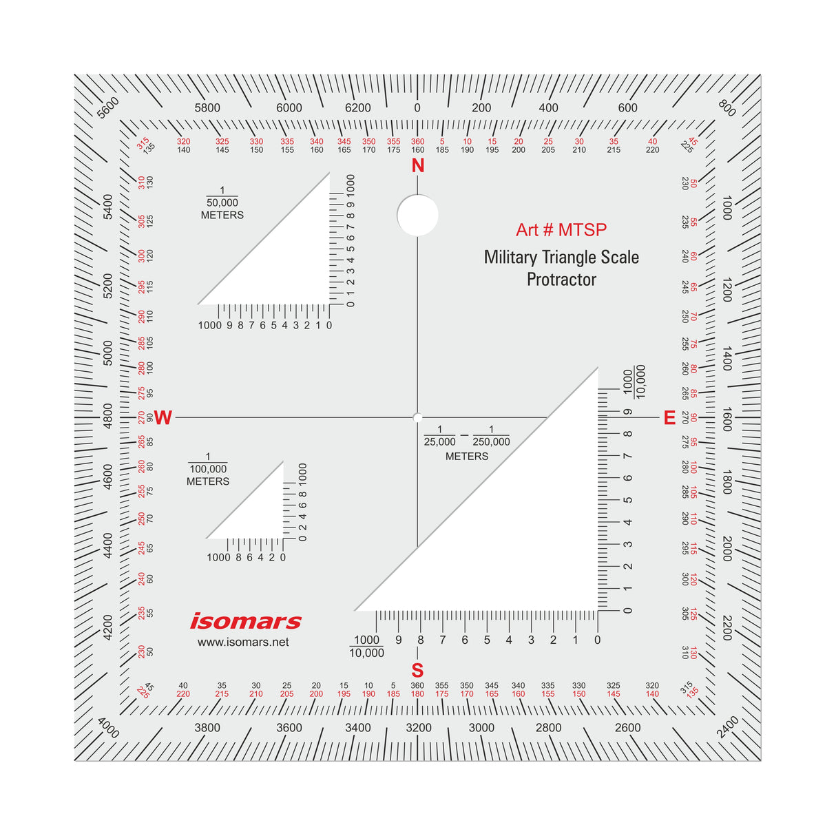 Isomars Military Triangle Protractor Scale