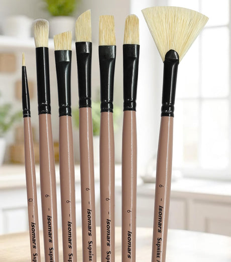 Mixed Shape Acrylic and Oil Painting Brush Set with Filbert Fan Angular Deer Foot Dagger Brushes