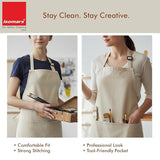 Isomars Durable Natural Canvas Artist Apron for Mess Free Studio Work