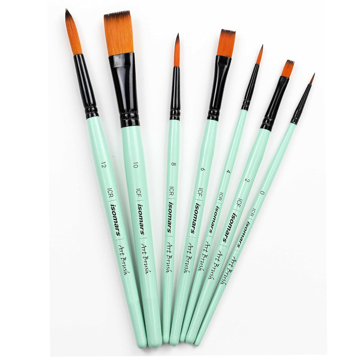Premium Round and Flat Paint Brush Combo for Acrylic Oil Watercolor and Mixed Media
