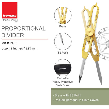 Professional Brass Scale Measuring Divider for Architects and Artists