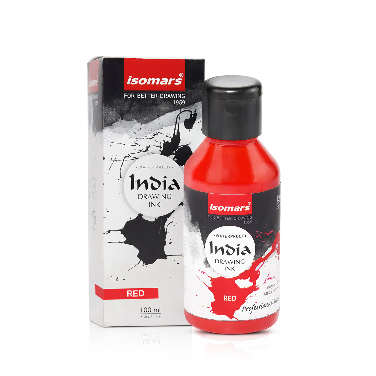 India Waterproof Drawing Ink - 100ML Fadeproof, Non-Toxic, Professional Art Supplies
