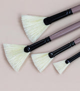 Saphire Fan Paint Brush Set of 4 | Professional Taklon Synthetic Long Handle Artist Brushes for Blending, Texture, Foliage & Cloud Effects | Acrylic, Watercolor, Oil, Gouache & Craft Painting