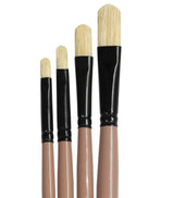 Professional Filbert Shape Acrylic Oil Canvas Paint Brushes with Hog Hair Bristles