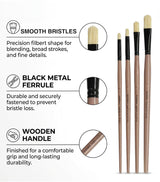 Saphire Hog Hair Filbert Brushes for Floral Portrait and Canvas Art Painting