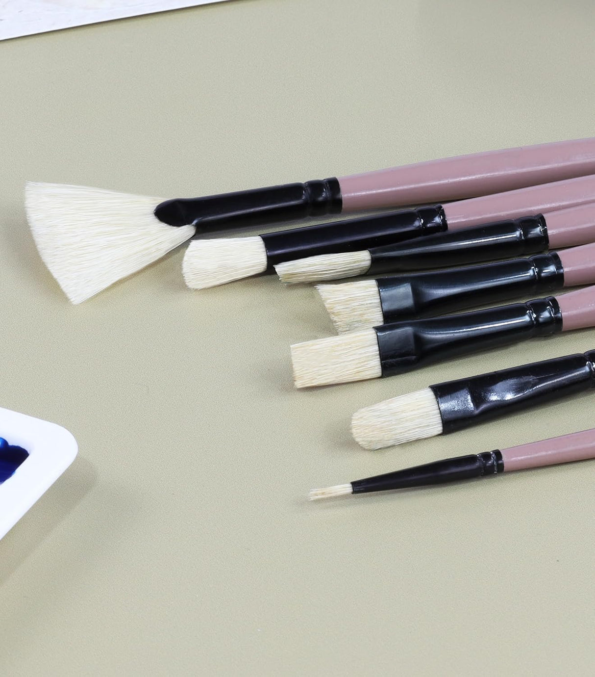 Filbert Fan Angular Flat Round Deer Foot Dagger Mixed Artist Brush Set India