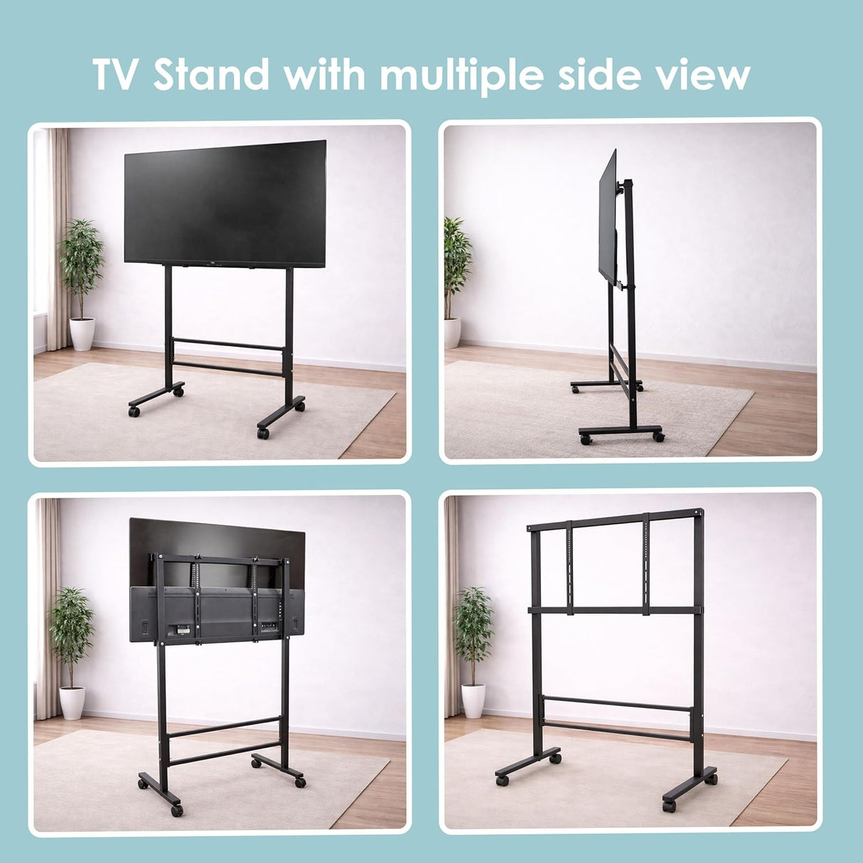 ISOMARS Mobile Television Floor Stand with Shelf for Home Office and Conference Use