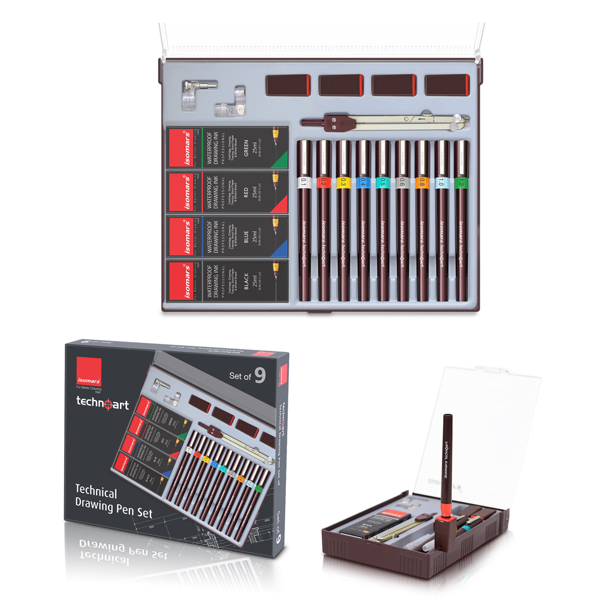 Technoart Technical Drawing Pens (Set of 9)