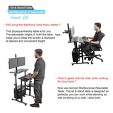 Isomars Desktop Table with dual Monitor Mount - Adjustable Height & Angles, Computer Workstation Useful for Gadgets Like Desktop, Laptop- Made in India (Black).