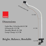 Space Saving Clamp Mount LED Lamp for Laptop Office Desk and Study Table