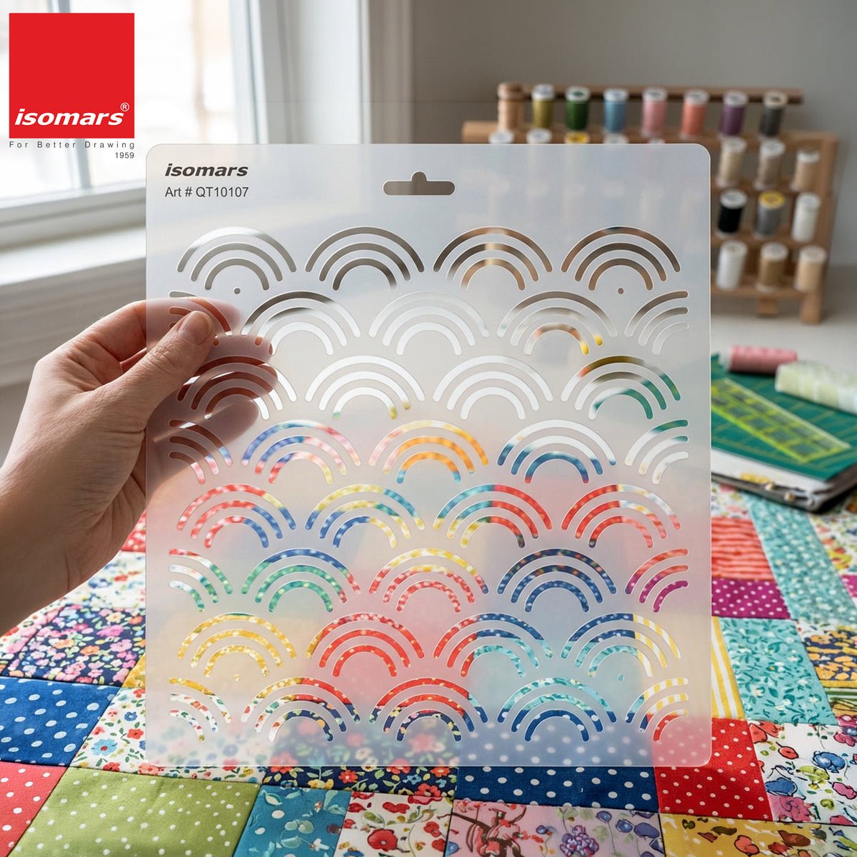 Isomars Rainbow Quilting Template for Sewing, Patchwork & Crafts 10107