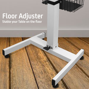 Isomars Airlift Made in India Multipurpose Height Adjustable 'SIT & Stand Laptop Table' with Foot Lever for Breakfast, Online Classes, Other Activities with Large Table Top (White)