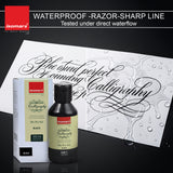 ISOMARS Calligraphy Dip Pen Ink Black, 100ml, Rich Pigmented Ink