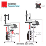 Isomars Desktop & Laptop Multipurpose Table and Adjustable Height & angles, Computer Workstation, Monitor Arm Pipe - Useful for Using Gadgets Like Desktop, Laptop Made In India (WHITE)