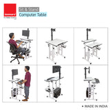 Isomars Desktop & Laptop Multipurpose Table and Adjustable Height & angles, Computer Workstation, Monitor Arm Pipe - Useful for Using Gadgets Like Desktop, Laptop Made In India (WHITE)