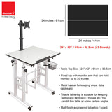 Isomars Desktop & Laptop Multipurpose Table and Adjustable Height & angles, Computer Workstation, Monitor Arm Pipe - Useful for Using Gadgets Like Desktop, Laptop Made In India (WHITE)