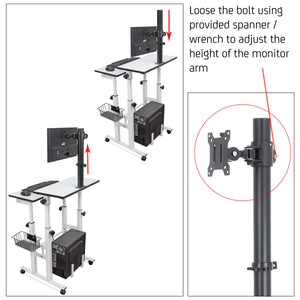 Isomars Desktop & Laptop Multipurpose Table and Adjustable Height & angles, Computer Workstation, Monitor Arm Pipe - Useful for Using Gadgets Like Desktop, Laptop Made In India (WHITE)