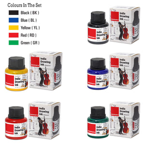 Waterproof Drawing Ink (Set of 5)