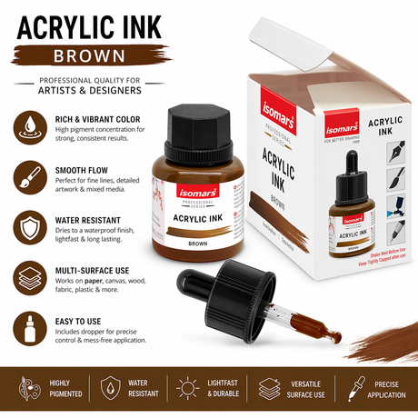 artist acrylic ink brown for painting
