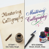Calligraphy Ink (Set of 10) with FREE Straight and Oblique Holders - Isomars