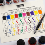 Calligraphy Ink (Set of 10) with FREE Straight and Oblique Holders - Isomars