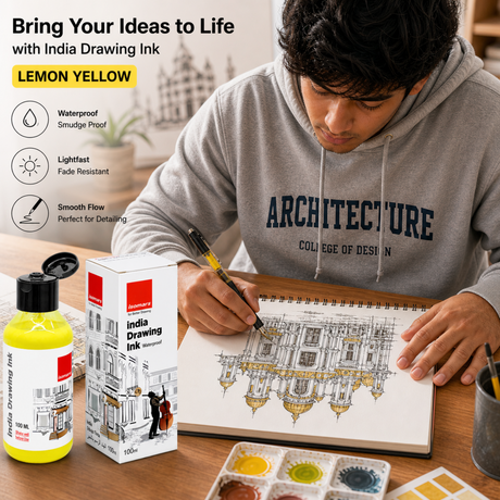 calligraphy ink lemon yellow india