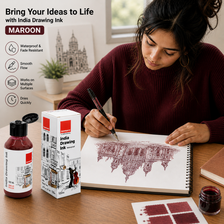 calligraphy ink maroon india