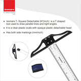 Drawing & Drafting Board(A2 size- 18.5" x 25.5") with Detachable T-Square Scale - Isomars