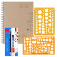 Drawing Kit (Pad, Assorted Shapes Templates & Pencil with Eraser) - Isomars