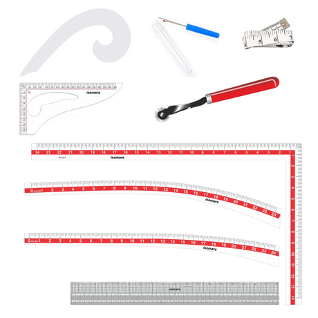 Fashion Designing Kit (Set of 9) with Free Kit Bag - Isomars
