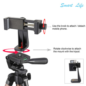 Isomars Tripod Mobile Holder Adjustable- for Smartphones & iPhones (Black) with 360° Rotational Working Angles & Adjustable Angles Use The Knob to Attach/Detach Mobile Phones