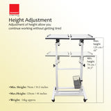 Isomars Sit &Stand 360° 2 Platforms Laptop & Projector User Table Multipurpose Angle Height & 360° Rotation Adjustable Both Side 2 Engineered Wood Board 20" / 50.8 cm x 14" / 35..5 cm (White)