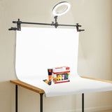 ISOMARS Backdrop Stand, Background Sheet Holder Stand, T-Shape Backdrop Stand, 33 inches Height & 41 inches Length, Table Holding C clamp, Adjustable Height and Backdrop, Phtography Stand