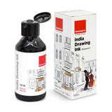 India Waterproof Drawing Ink - 100ML Fadeproof, Non-Toxic, Professional Art Supplies - Isomars