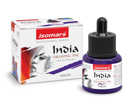 India Waterproof Drawing Ink 35ml | Permanent Lightfast Artist Ink for Illustration, Calligraphy, Airbrush & Fine Art (Multi Colors) - Isomars