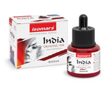 India Waterproof Drawing Ink 35ml | Permanent Lightfast Artist Ink for Illustration, Calligraphy, Airbrush & Fine Art (Multi Colors) - Isomars